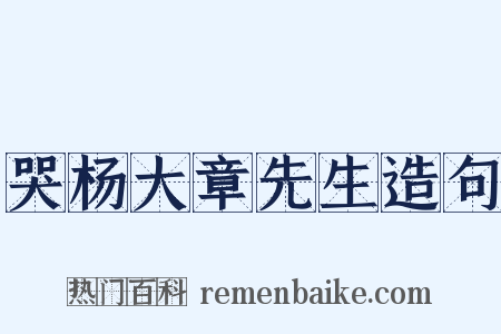 哭杨大章先生造句是什么意思的图片